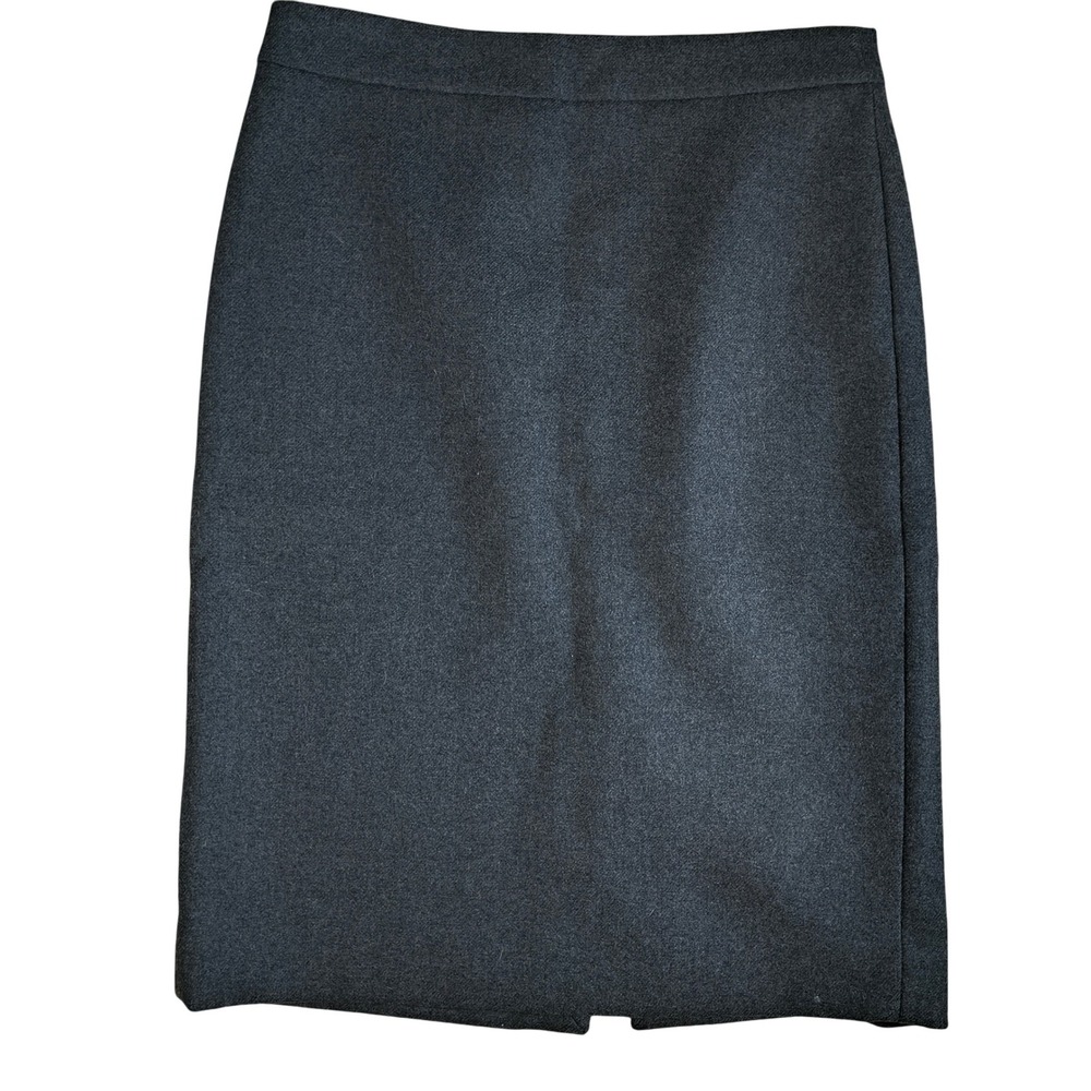 J.Crew Wool Pencil Skirt Womens Size 2 Dark Gray Office Career Wear